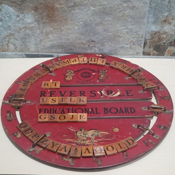 Vintage Cress Reversible Educational Board Cressco Educational Board Spelling Co - Picture 5 of 14